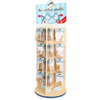 small foot 11968 Display Holzbuchstaben Bambus bestückt mit Buchstaben und Monstern als Deko oder Türschild verwendbar