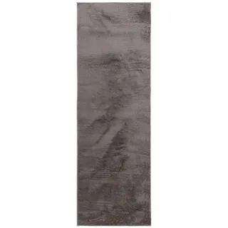 benuta Kunstfellteppich Furry Grau 80x250 cm , Kunststoff , Rechteckig , 80x250 cm , pflegeleicht , Teppiche und Böden, Teppiche, Schaffelle & Kuhfelle