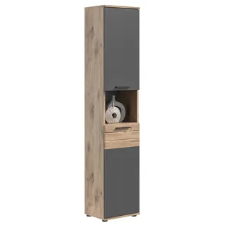 xonox.home Mason Hochschrank 37 x 88 cm Eiche/Grau Holz