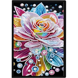 DCIDBEI Diamond Painting Notizbücher A5 Blanko Malen nach Zahlen Tagebuch Buch Kunst Diamond Painting Skizzenbuch Notizbuch Freizeit 50 Blätter Blöcke Hefte Journal Diary 50 Blätter Blumen