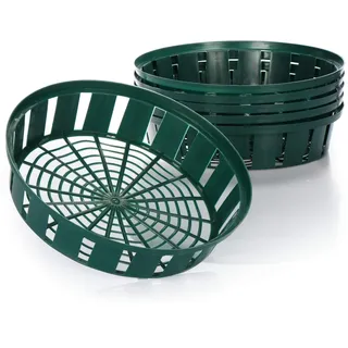 COM-FOUR com-four® 6X Pflanzkörbe für Blumenzwiebeln, Anzucht-Pflanzschale zum Einpflanzen und Aufbewahren von Zwiebelpflanzen, großer grüner Zwiebelkorb (06x Pflanzschale - 31cm)