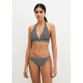 Bandeau-Bikini-Top MARC O'POLO "Essentials", Damen, Gr. S, N-Gr, schwarz navy stripe 2, Obermaterial: 84% Polyamid, 16% Elasthan, Bikini-Oberteile Bandeau-Bikini-Top