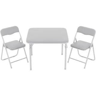 Kindertisch mit 2 Stühlen, Spieltisch Kinder, Kindersitzgruppe Indoor | Klappbarer Tisch & 2 Stühle – Tragbar, pflegeleicht, platzsparend – Für Jungen & Mädchen (2–6 Jahre), drinnen & draußen