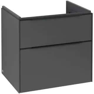 Villeroy & Boch Subway 3.0 Waschbeckenunterschrank, 2 Auszüge, 622x576x478mm, C57601VR, Farbe: Front/Korpus: Graphite, Griff: Volcano Black