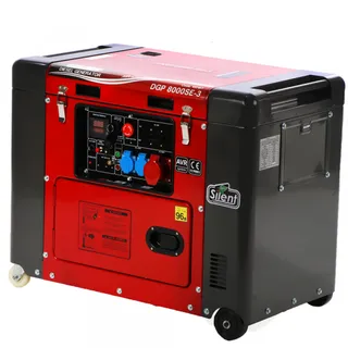GeoTech Pro DGP8000SE-3 - Diesel-Stromerzeuger leise mit Rädern mit AVR-Regelung 6 kW - Dauerleistung 5.5 kW - 400V