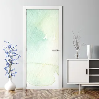 Dekorative Türposter Klebefolie selbstklebend Wandaufkleber Bäume Landschaft 70 x 200 cm - Blau