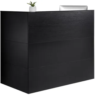 Vevor Rezeption Empfangstresen Empfangstisch L-förmiger Thekentisch, Empfangstheke Verkaufstresen mit Schubladen und Aufbewahrungsschrank für Kasse Schönheitssalon Büro, weiß