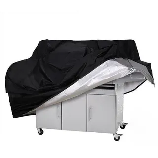 Garten-Abdeckung aus wasserdichtem, UV-beständigem Oxford-Tuch, 145x61x117 cm, ganzjährig verwendbar, für rechteckige Gas-Grills geeignet. - Schwarz