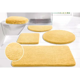 Badematte OTTO HOME "Merida, Badvorleger, Badezimmer Teppich" Gr. 1, gelb, H:32mm, Kunstfaser, Badematten, Badematte, Badteppich, Uni Farben, rechteckig, rund & als 2-tlg. Set erhältlich