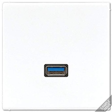 Jung USB 3.0 Platte für LS-Serie mit schwarzem Metallring
