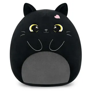 Plüschtier Katze Kuscheltier Stofftier Kawaii Katze Plüsch Kissen Spielzeug Geschenk Schwarze Katze 30cm