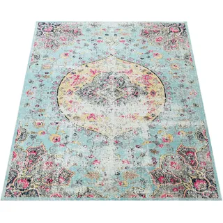 Paco Home In- & Outdoor Teppich Modern Orient Print Terrassen Teppich Türkis 160x220 cm