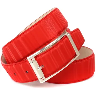 Anthoni Crown Damengürtel Leder rot 100 cm