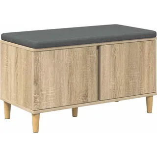 Flurbank mit Kissen mit Speicher Sonoma-Eiche 80 x 38 x 46 cm - Braun