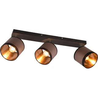 REALITY Leuchten Deckenstrahler »DAVOS, Deckenspot 3-flammig exkl 3xE14 max 10 W Stoffschirm zweifarbig« E14 1 Stk. warmweiß - kaltweiß Wandspot Deckenspot schwenkbar Leuchtmittel wechselbar Flur Küche, schwarz