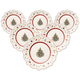 Villeroy & Boch Frühstücksteller »Frühstücksteller Toy's Deligth ø 24,5 cm 6er Set weiß«, weiß