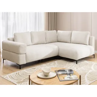 s-style möbel Eckcouch Strukturstoff 2-Sitzer Creme