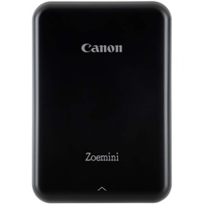 Canon Zoemini Mini Fotodrucker (Mini Fotodrucker, Bluetooth, 5 x 7,5cm Fotos, Akku, ZINK Druck tintenfrei, Sofortdruck, iOS, Android, Printapp, 160 g, 314 x 400 dpi), schwarz