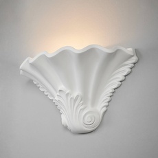 Bild von Reliefartige Gipswandlampe Lennet in Weiß