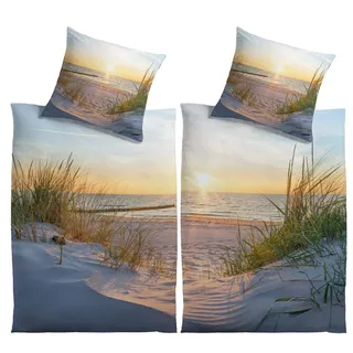 Kinzler Partner Bettwäsche TRAUMSTRAND, Größe: 135 x 200 cm + 80 x 80 cm, Renforce (4 teilig), B-11454