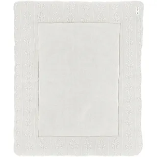 Meyco Baby Romantic Flower Laufgittereinlage (weiches und sicheres Material, doppelseitiges Design, Außenseite aus 100% Baumwolle, Rückseite aus 100% Velvet, Größe: 77 x 97 cm), Cremeweiß