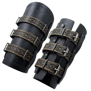 1 Paar Kunstlederstulpen,Mittelalterliche Armschützer,Renaissance Armschützer,Wikinger-Ritter-Armschienen