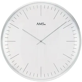 AMS Wanduhr modern 40 cm 9540 weiß/silber