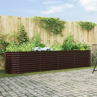 Garten-Hochbeet verzinkter Stahl 400 x 80 x 81 cm Braun