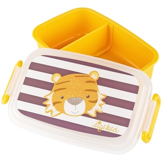 sigikid 25369 Brotzeitbox Tiger Lunchbox mit Trennwand, BPA-frei, sicher, leicht, empfohlen für Kinder ab 1 Jahr