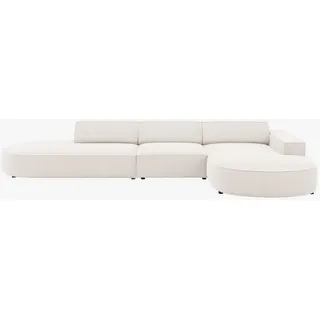 micadoni Ecksofa Jodie, 4-Sitzer offen runde Recamiere beige