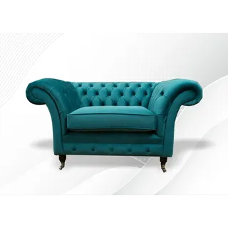 Chesterfield Sessel Türkis Textil Stoff Kreative Möbel Grüne Wohnzimmer Modern - Türkis