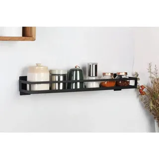 Buri Hängeregal 60 x 12,5 x 0 cm Schwarz