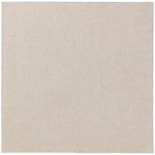 benuta Outdoorteppich Iowa Cream 300x300 cm , Kunststoff , Quadratisch , 300x300 cm , wasserabweisend , Teppiche und Böden, Teppiche, Outdoorteppiche