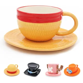 One Piece Tasse, One Piece Monkey D. Luffy Anime Tasse, One Piece Merch, Anime Tasse Kaffeetasse für Zuhause und Büro, Jubiläum, Geburtstag, Weihnachten (Luffy)