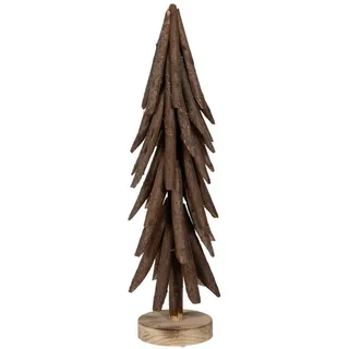 BigBuy Weihnachtsbaum aus Paulonia-Holz in Braun – 88 cm