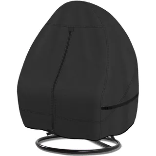 Porch Shield Patio Hängesessel Abdeckung - Wasserdicht Outdoor Doppelsitz Wicker Swing Egg Chair mit Ständer Protector, Schwarz
