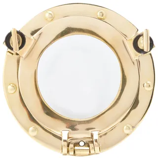 Nauticalia Spiegel, Bullauge, Messing, 15 cm, 15 cm