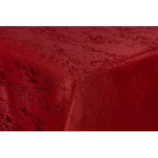 First-Tex Tischdecke Damast Jacquard Brilliant Meliert 160 rund in rot mit gerade Saumkante