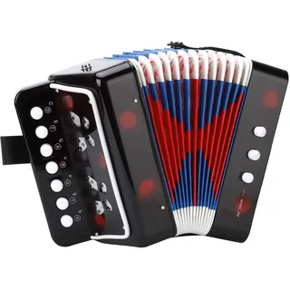 LIEKE Akkordeon-Spielzeug für Kinder, Musikinstrument, Mini-Akkordeon für Anfänger, Schwarz