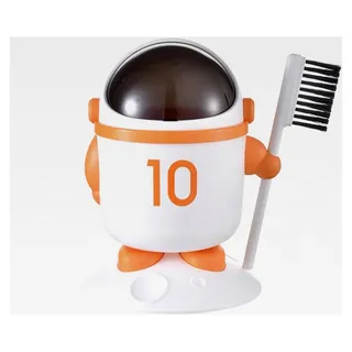 Desktop-Mülleimer im Astronauten-Design mit Reinigungsbürste, Papiereimer mit Deckel für Kinderzimmer, Schlafzimmer, Küche und Büro (Orange)
