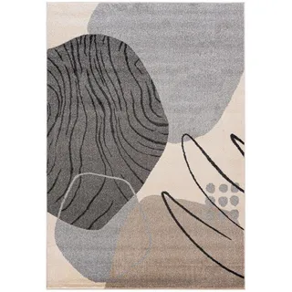 Mazovia Teppich Beige geometrisch - 180 x 250 cm , Hellgrau , Textil , Abstrakt , Rechteckig , 180x250 cm , Oeko-Tex® Standard 100 , für Fußbodenheizung geeignet, für Hausstauballergiker geeignet, in verschiedenen Größen erhältlich, pflegeleicht, strapazierfähig , Teppiche und Böden, Teppiche