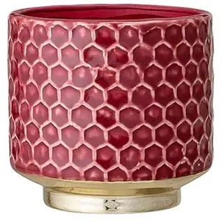 Nordring Retro Übertopf Vintage Pflanztopf für Zimmerplanzen, Sukkulenten Blumentopf Goldy S (10 cm ø), rot, Keramik