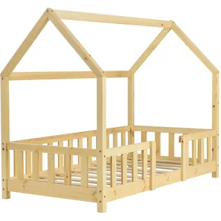 [en.casa] Kinderbett Sisimiut 70 x 140 cm Kiefer natur beige