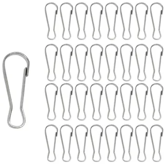 CL-Link 80 Stücke Metall Federhaken Stahl vernickelt Simplexhaken Fahnenmast Clip für Schlüsselbund,Wäscheleine,Fahnenstange