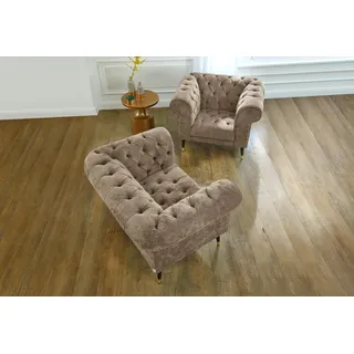 Home Affaire Loveseat Tinnum Chesterfield Baumwolle/Mikrofaser 121 x 77 x 87 cm Beige