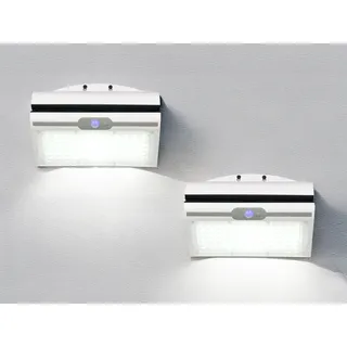 2er SET Solarleuchte mit Bewegungsmelder und Dauerlicht Carport Beleuchtung 23cm