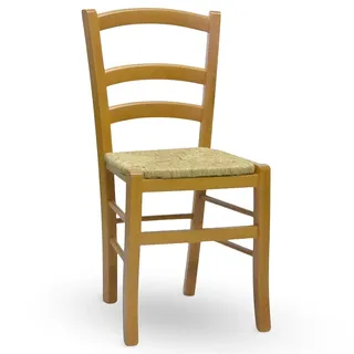 Holzstuhl venezia Walnuss Klar Mit Sitzend IN Stroh Palustre Restaurant