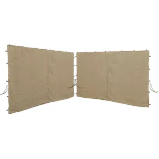 QUICK STAR 2 Seitenteile mit RV 300x195cm für Pavillons 3x3m Seitenwand Beige RAL 1001