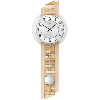 AMS W7423 Quarz-Pendeluhr, Holz, Mehrfarbig, 80 x 35 x 20 cm