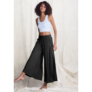 Haremshose LASCANA, Damen, Gr. 40/42, N-Gr, schwarz, Single Jersey, Obermaterial: 93% Polyester, 7% Elasthan, unifarben, Hosen Haremshose, mit überlappenden Seitennähten, Topseller